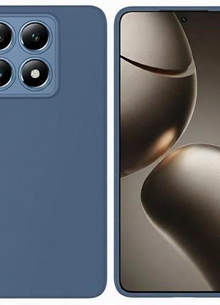 Чехол fiji full soft premium для xiaomi 14t противоударный бампер с микрофиброй dark blue