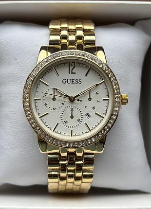 Топ! женские часы guess золотого цвета на браслете