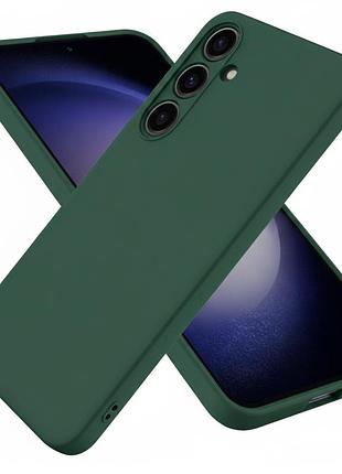 Чехол fiji full soft premium для samsung galaxy s25 plus (s936) противоударный бампер с микрофиброй dark green