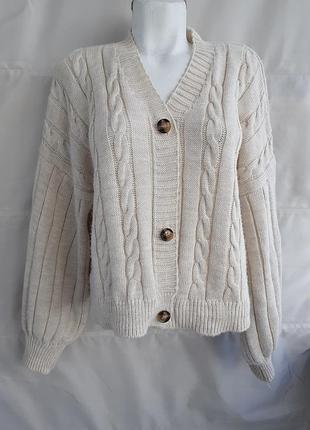 Жіночий бежевий в'язаний кардиган розмір l/xl від katch me