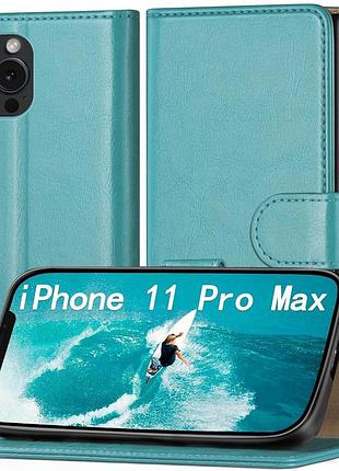Чехол-книжка ringpi для iphone 11 pro max сине-зеленый