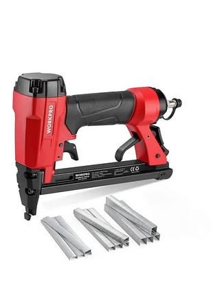 Пневматический гвоздезабивной пистолет workpro 21ga +1500 скоб/гвоздиков (сток европа)