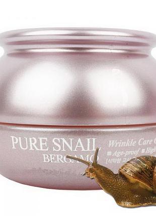 Равликовий крем bergamo pure snail wrinkle care cream 50 мл