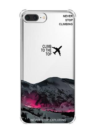 Чехол с утолщёнными углами на apple iphone 7 plus/ 8 plus поднимись на вершину (принт 419)