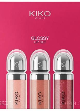 Подарочный набор блесков для губ hydra kiko milano glossy lip set