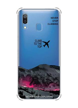 Чехол с утолщёнными углами на samsung galaxy a30 (2019) / a20 (2019) поднимись на вершину (принт 419)
