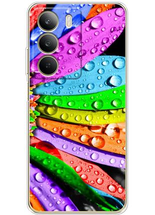 Чехол силиконовый с картинкой на realme c71 (цветные листья)