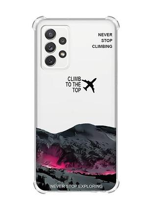 Чехол с утолщёнными углами на samsung galaxy a72 (a725) поднимись на вершину (принт 419)