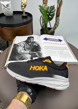 💎мужские кроссовки hoka challenger art 7 black white orange