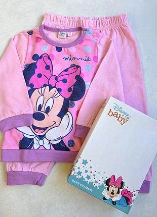 Детская теплая пижама на байке disney 86 см (18 мес) цвет fucsia pusha