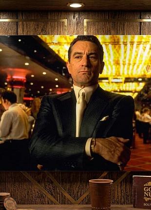 Металлическая винтажная табличка "казино" (casino) — роберт де ниро 14х20 см