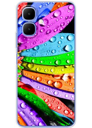 Чохол силіконовий з картинкою на tecno spark go 2 (кольорові листки)