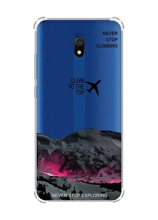 Чохол з потовщеними кутами на xiaomi redmi 8a піднімись на вершину (принт 419)