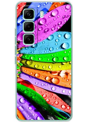 Чехол силиконовый с картинкой на infinix hot 60 pro (цветные листья)