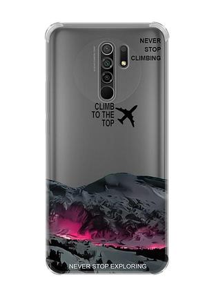 Чехол с утолщёнными углами на xiaomi redmi 9 поднимись на вершину (принт 419)