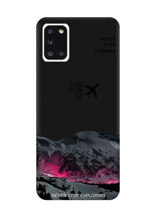 Матовий чорний чохол на samsung galaxy a31 піднімись на вершину (принт 419)