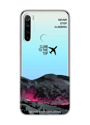 Прозорий чохол на xiaomi redmi note 8 піднімись на вершину (принт 419)