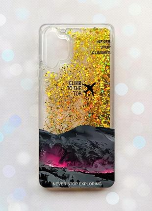 Чехол с плавающими золотыми блестками на samsung galaxy a32 поднимись на вершину (принт 419)