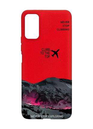Матовый красный чехол на xiaomi redmi note 11 4g поднимись на вершину (принт 419)