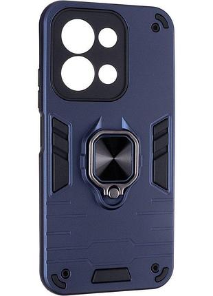 Чехол fiji defence для poco c85 защитный бампер с кольцом подставкой dark blue