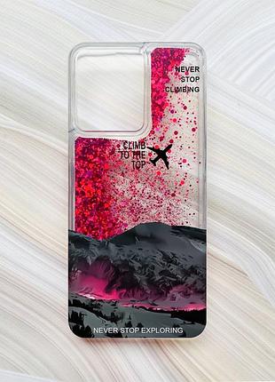 Чехол с плавающими розовыми блестками на xiaomi redmi 13c/poco c65 поднимись на вершину (принт 419)