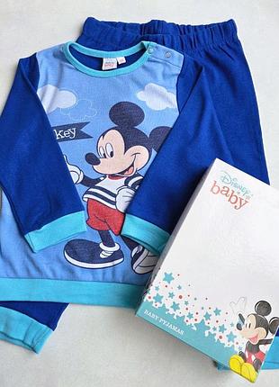 Детская теплая пижама на байке disney 86 см (18 мес) цвет blue azul