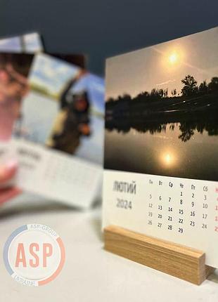 Фото календар 2026 з вашими фотографіями під замовлення. календар з фото під замовлення 12х16см з підставкою