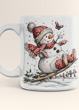 Чашка белая, керамическая, 11 oz (330 мл), рождество 4su_podcup11w_0333