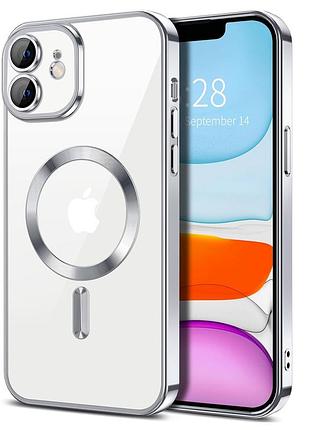 Чехол fiji chrome для apple iphone 12 с magsafe и защитой камер silver
