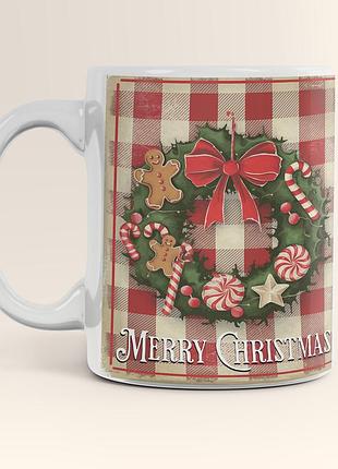 Чашка біла, керамічна, 11 oz (330 мл), різдво 4su_podcup11w_0317