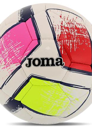 Мяч футбольный joma dali ii 400649-203-t4 №4 розовый-красный-желтый
