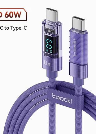 Кабель зарядки type c / type c toocki pd 60w 2 м purple tq-x36