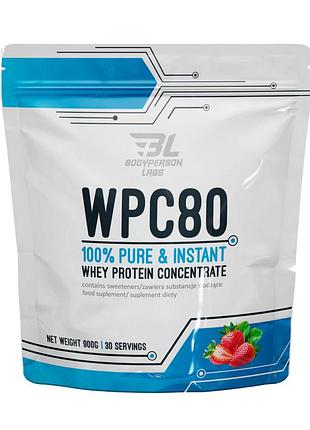 Сывороточный протеин wpc80 - 900 г, strawberry для роста мышц