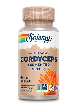 Органічний ферментований гриб кордіцепс 1000мг org grown fermented cordyceps 1000mg - 60 vcaps для підвищення витривалості
