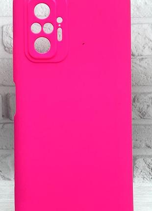 Уценка !!!! чехол silicone cover для xiaomi redmi note 10 pro 4g бампер с микрофиброй розовый (уценка)