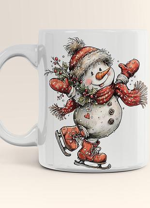 Чашка біла, керамічна, 11 oz (330 мл), різдво 4su_podcup11w_0335