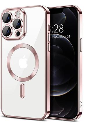 Чехол fiji chrome для apple iphone 12 pro с magsafe и защитой камер rose gold