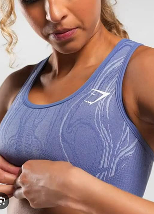 Спортивный топ с лого ✨ gymshark ✨ топ бюст бра для занятий спортом с  логотипом бюстгальтер