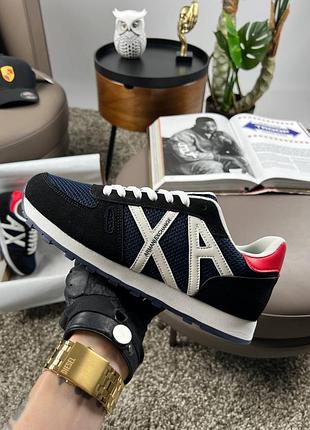 💎мужские кроссовки armani exchange black white red