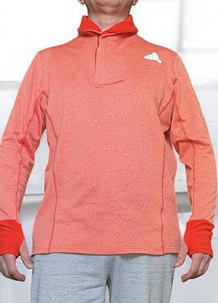 Чоловіча спортивна кофта adidas коралового кольору із застібкою-блискавкою до грудей