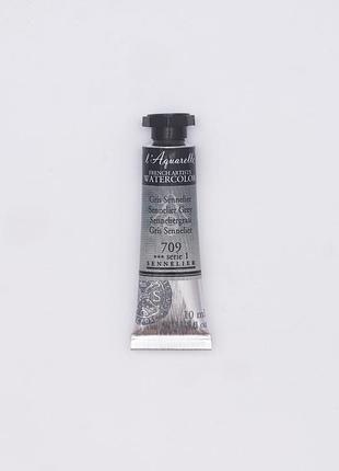 Акварельная краска l'aquarelle sennelier, 10 мл, s1 - серая сеннелье (sennelier grey)
