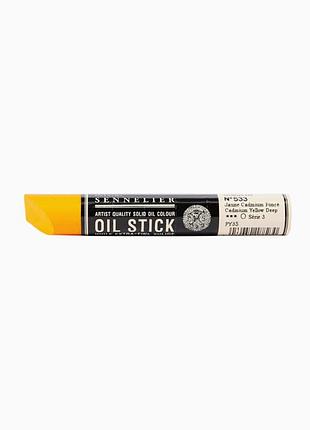 Краска олійная в форме пастели sennelier oil stick, 38 мл, s3, кадмий желтый глубокий (cadmium yellow deep)