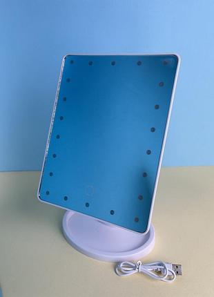 Дзеркало для макіяжу magic makeup mirror з 22 led-підсвічуванням, біле
