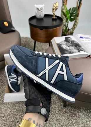 💎мужские кроссовки armani exchange ax dark navy