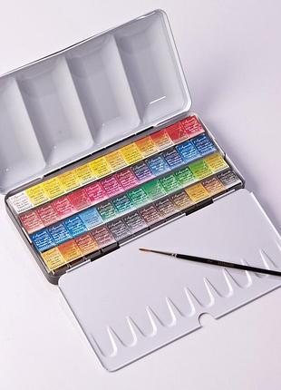 Набор акварели l'aquarelle sennelier, 48 цветов, пенал-палитра + 1 кисточка