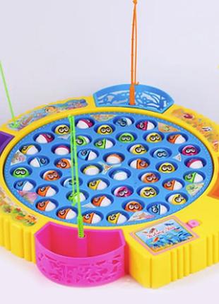 Дитяча гра рибалка музична electric music "fishing game" на 45 рибок та 4 вудки, кольорова