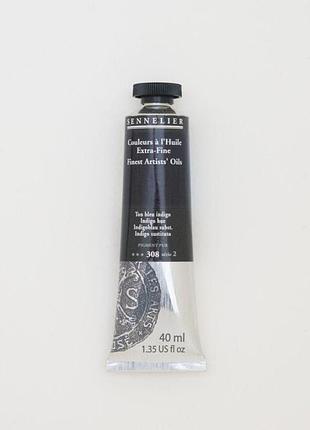 Олійная краска sennelier, 40 мл, профессиональная, s2, индиго оттенок (indigo hue)
