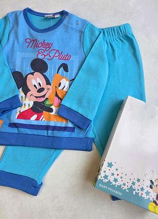 Детская теплая пижама на байке disney 92 см (24 мес) цвет blue azul