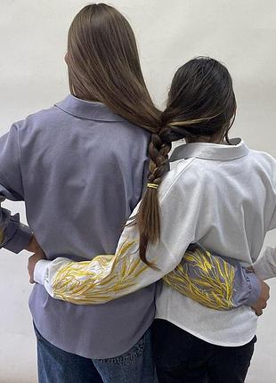 Сорочка для дівчиники підлітка з колосками белый, 158