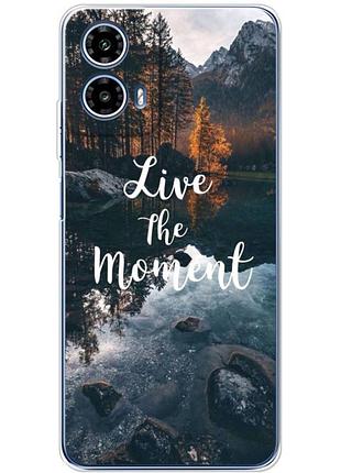 Чохол силіконовий з картинкою на motorola g35 (природа, озеро в горах)